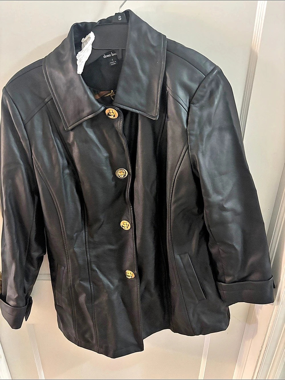 Women's Black Faux Leather Jacket Small